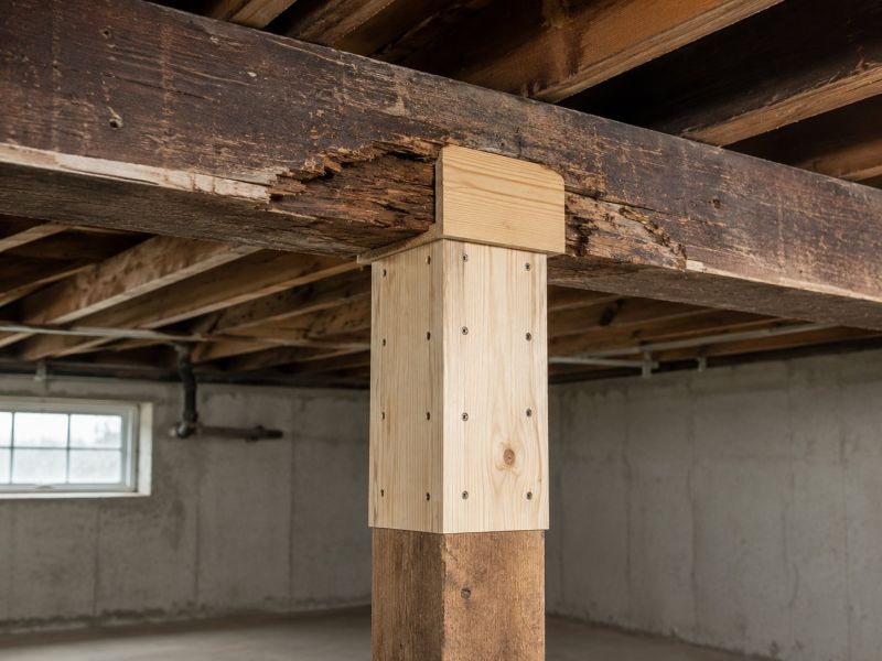 Basement Beam Repair in Wilmington, NC