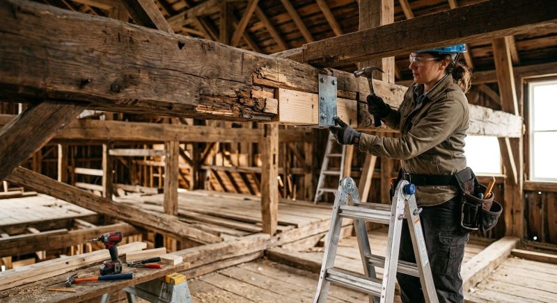 House Beam Repair in Wilmington, NC